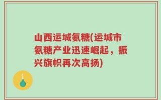 山西运城氨糖(运城市氨糖产业迅速崛起，振兴旗帜再次高扬)