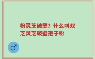 粉灵芝破壁？什么叫双芝灵芝破壁孢子粉