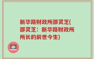 新华路财政所邵灵芝(邵灵芝：新华路财政所所长的前世今生)