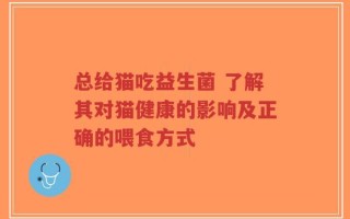 总给猫吃益生菌 了解其对猫健康的影响及正确的喂食方式