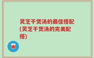 灵芝干煲汤的最佳搭配(灵芝干煲汤的完美配搭)