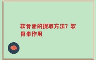 软骨素的提取方法？软骨素作用