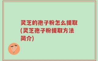灵芝的孢子粉怎么提取(灵芝孢子粉提取方法简介)
