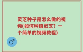 灵芝种子是怎么做的视频(如何种植灵芝？一个简单的视频教程)