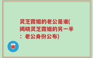 灵芝霞姐的老公是谁(揭晓灵芝霞姐的另一半：老公身份公布)