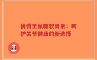 俏俯圣氨糖软骨素：呵护关节健康的新选择