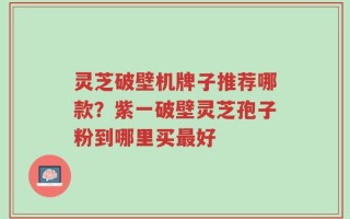 灵芝破壁机牌子推荐哪款？紫一破壁灵芝孢子粉到哪里买最好