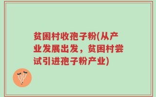 贫困村收孢子粉(从产业发展出发，贫困村尝试引进孢子粉产业)
