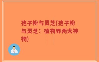 孢子粉与灵芝(孢子粉与灵芝：植物界两大神物)