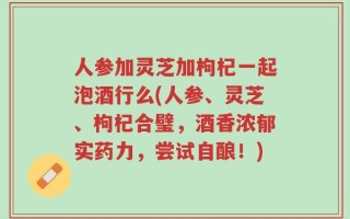 人参加灵芝加枸杞一起泡酒行么(人参、灵芝、枸杞合璧，酒香浓郁实药力，尝试自酿！)