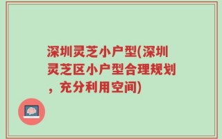 深圳灵芝小户型(深圳灵芝区小户型合理规划，充分利用空间)