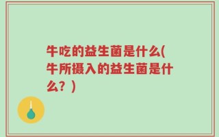 牛吃的益生菌是什么(牛所摄入的益生菌是什么？)