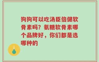 狗狗可以吃汤臣倍健软骨素吗？氨糖软骨素哪个品牌好，你们都是选哪种的