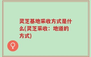 灵芝基地采收方式是什么(灵芝采收：地道的方式)