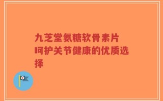 九芝堂氨糖软骨素片 呵护关节健康的优质选择
