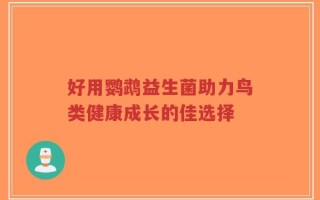 好用鹦鹉益生菌助力鸟类健康成长的佳选择