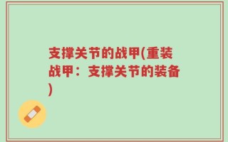 支撑关节的战甲(重装战甲：支撑关节的装备)