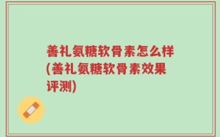 善礼氨糖软骨素怎么样(善礼氨糖软骨素效果评测)