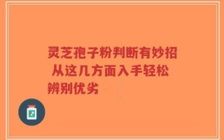 灵芝孢子粉判断有妙招 从这几方面入手轻松辨别优劣