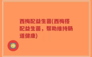 西梅配益生菌(西梅搭配益生菌，帮助维持肠道健康)