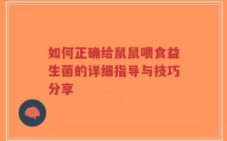 如何正确给鼠鼠喂食益生菌的详细指导与技巧分享