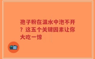 孢子粉在温水中泡不开？这五个关键因素让你大吃一惊