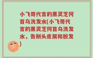 小飞哥代言的黑灵芝何首乌洗发水(小飞哥代言的黑灵芝何首乌洗发水，告别头皮屑和脱发)
