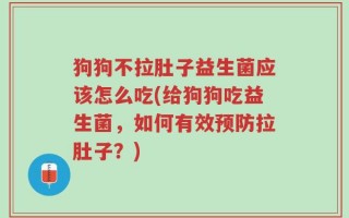 狗狗不拉肚子益生菌应该怎么吃(给狗狗吃益生菌，如何有效预防拉肚子？)