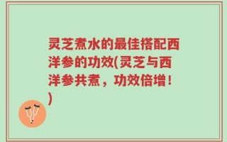 灵芝煮水的最佳搭配西洋参的功效(灵芝与西洋参共煮，功效倍增！)