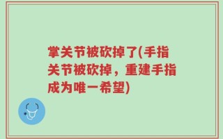 掌关节被砍掉了(手指关节被砍掉，重建手指成为唯一希望)