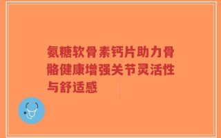氨糖软骨素钙片助力骨骼健康增强关节灵活性与舒适感
