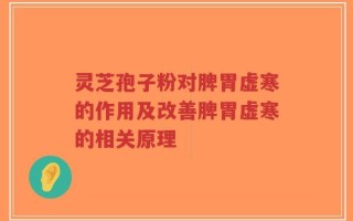 灵芝孢子粉对脾胃虚寒的作用及改善脾胃虚寒的相关原理
