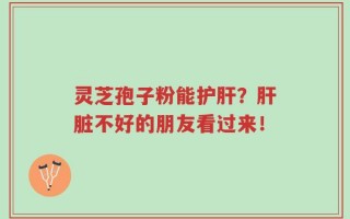 灵芝孢子粉能护肝吗？肝脏不好的朋友看过来！