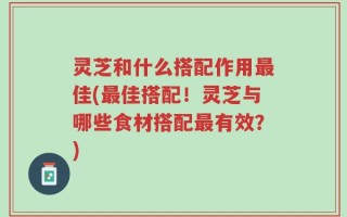 灵芝和什么搭配作用最佳(最佳搭配！灵芝与哪些食材搭配最有效？)