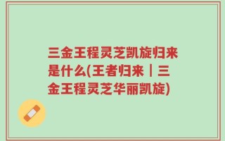 三金王程灵芝凯旋归来是什么(王者归来｜三金王程灵芝华丽凯旋)