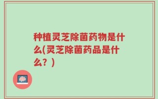 种植灵芝除菌药物是什么(灵芝除菌药品是什么？)