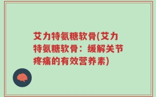 艾力特氨糖软骨(艾力特氨糖软骨：缓解关节疼痛的有效营养素)