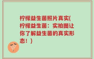 柠檬益生菌照片真实(柠檬益生菌：实拍图让你了解益生菌的真实形态！)