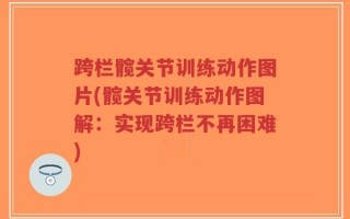 跨栏髋关节训练动作图片(髋关节训练动作图解：实现跨栏不再困难)