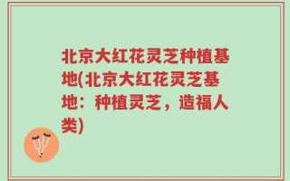 北京大红花灵芝种植基地(北京大红花灵芝基地：种植灵芝，造福人类)