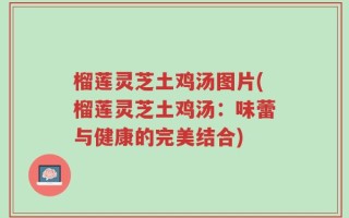 榴莲灵芝土鸡汤图片(榴莲灵芝土鸡汤：味蕾与健康的完美结合)