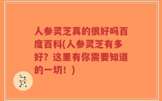 人参灵芝真的很好吗百度百科(人参灵芝有多好？这里有你需要知道的一切！)