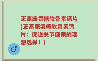 正高康氨糖软骨素钙片(正高康氨糖软骨素钙片：促进关节健康的理想选择！)