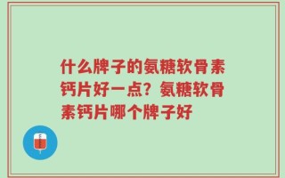 什么牌子的氨糖软骨素钙片好一点？氨糖软骨素钙片哪个牌子好