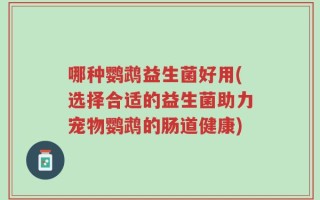 哪种鹦鹉益生菌好用(选择合适的益生菌助力宠物鹦鹉的肠道健康)