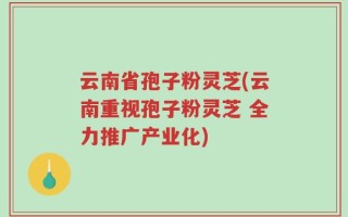云南省孢子粉灵芝(云南重视孢子粉灵芝 全力推广产业化)