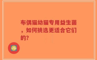 布偶猫幼猫专用益生菌，如何挑选更适合它们的？