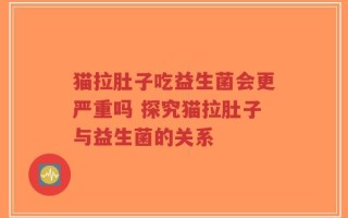 猫拉肚子吃益生菌会更严重吗 探究猫拉肚子与益生菌的关系