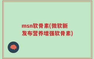 msn软骨素(微软新发布营养增强软骨素)