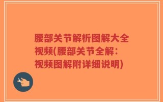 腰部关节解析图解大全视频(腰部关节全解：视频图解附详细说明)